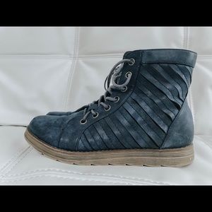 Faux Leather Lace-Up Boots